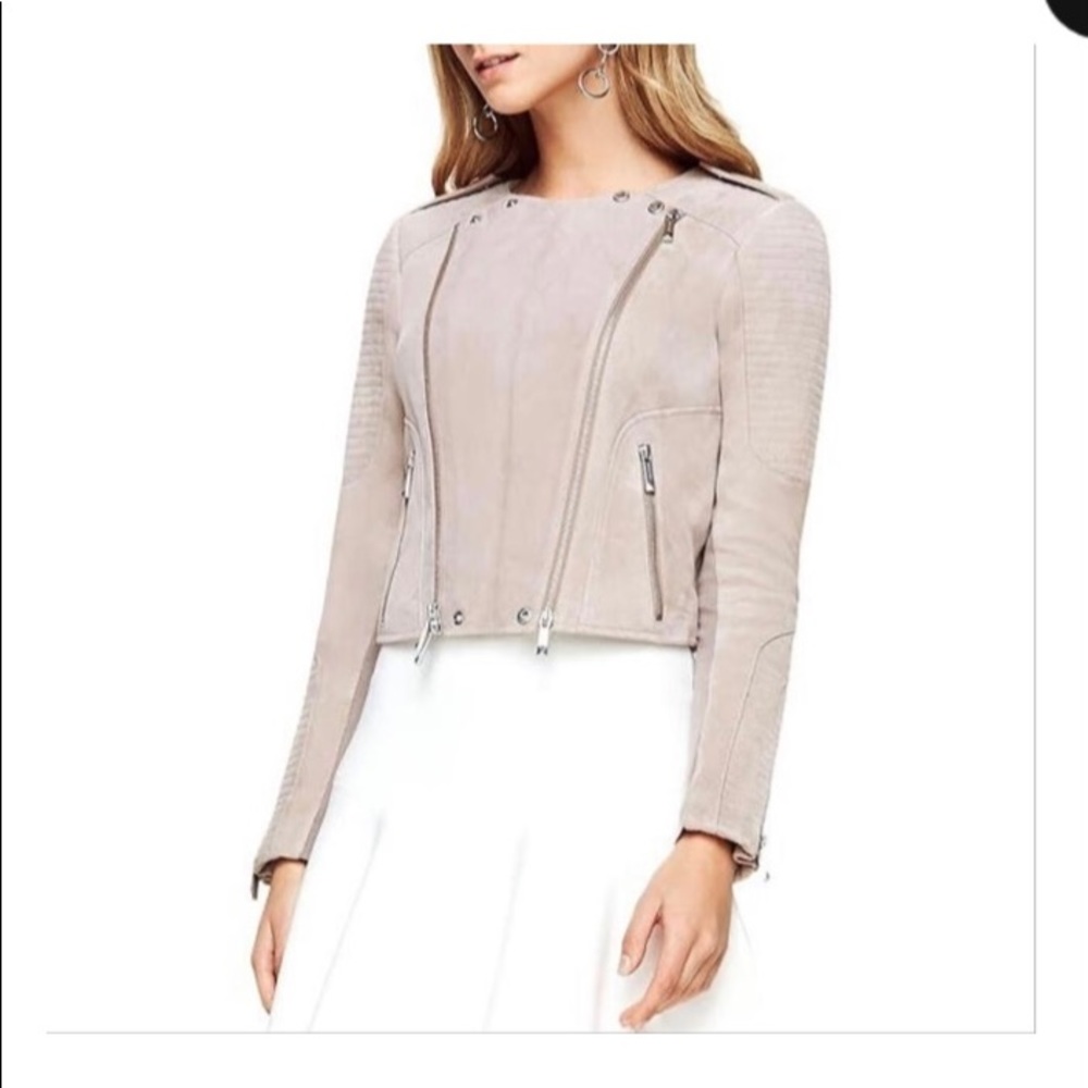 BCBGMAXAZRIA Blush “Joss” Suede Jacket